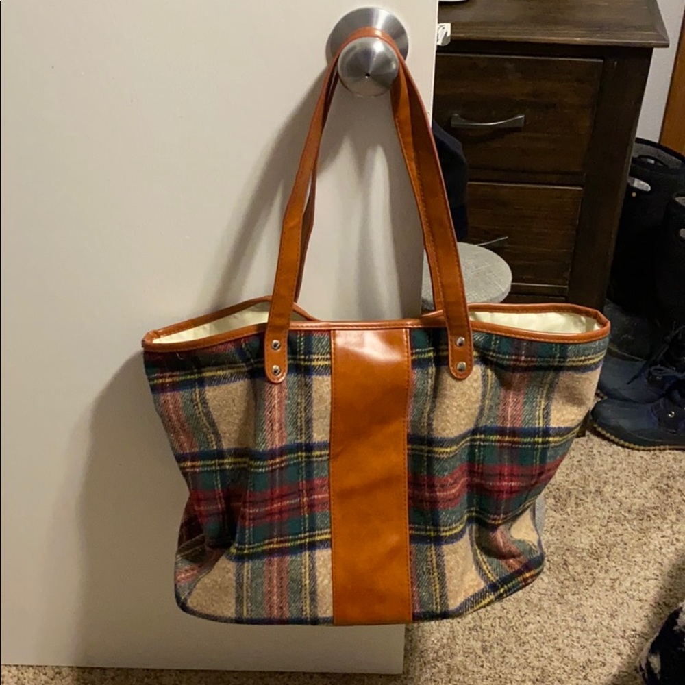 Flannel tote bag